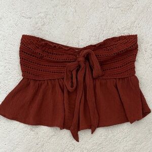 American Eagle Outfitters Terracotta CrochetTube Top